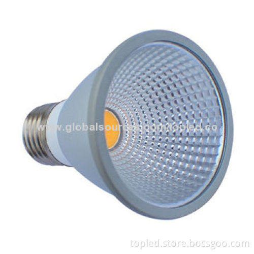 High-efficiency 7W PAR20 LED E27 base bulb with COB solution